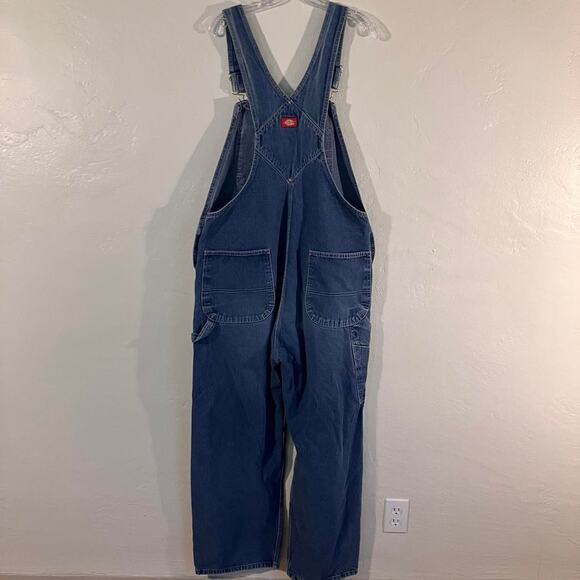 Dickies Dark Wash Blue Denim Workwear Overalls Jeans 38x30 - Picture 3 of 4